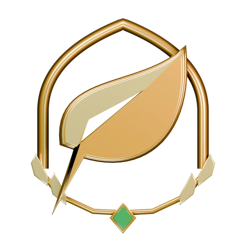 The original gold leaf sculpture with its gold arch and emerald diamond